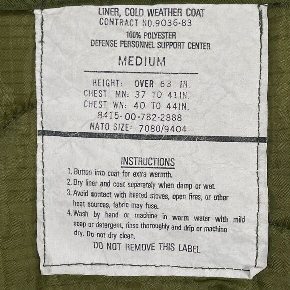 Military Jacket Mens Medium Long Cold Weather Parka w/ Liner BDU Woodland - Picture 4 of 8